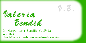 valeria bendik business card